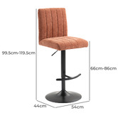 Evie Home Treasa Chenille Adjustable Bar Stools