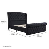 Evie Home Conall Button Tufted Chenille Bed Frame