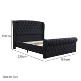 Evie Home Conall Button Tufted Chenille Bed Frame