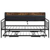 Evie Home Harper Double/King Daybed with Trundle &amp; Charging Station