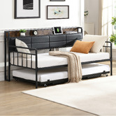 Evie Home Harper Double/King Daybed with Trundle &amp; Charging Station