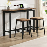 Evie Home 2 Seater Anslie Bar Table with Charging Station &amp; Stool Set