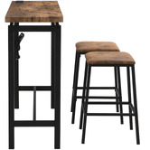 Evie Home 2 Seater Anslie Bar Table with Charging Station &amp; Stool Set