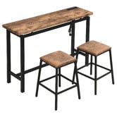 Evie Home 2 Seater Anslie Bar Table with Charging Station &amp; Stool Set