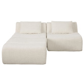 Evie Home Claire 3 Seater Linen Modular Sofa &amp; Ottoman Set