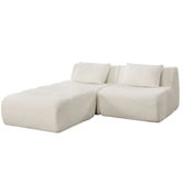 Evie Home Claire 3 Seater Linen Modular Sofa &amp; Ottoman Set