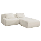 Evie Home Claire 3 Seater Linen Modular Sofa &amp; Ottoman Set