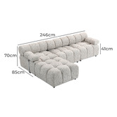 Evie Home Clemens 4 Seater Chenille Sectional Sofa &amp; Ottoman Set