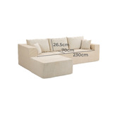 Evie Home Roswell 3 Seater Corduroy Sofa with Left Chaise