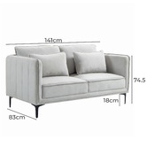 Evie Home Claudia 2 Seater Upholstered Sofa