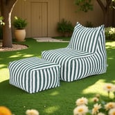 Evie Home 2 Piece Asher Outdoor Lounge Chair &amp; Ottoman Set