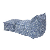 Evie Home 2 Piece Azure Outdoor Lounge Chair &amp; Ottoman Set