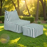 Evie Home 2 Piece Asher Outdoor Lounge Chair &amp; Ottoman Set