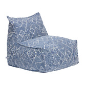 Evie Home 2 Piece Azure Outdoor Lounge Chair &amp; Ottoman Set