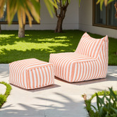 Evie Home 2 Piece Asher Outdoor Lounge Chair &amp; Ottoman Set