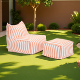 Evie Home 2 Piece Asher Outdoor Lounge Chair &amp; Ottoman Set