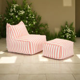 Evie Home 2 Piece Asher Outdoor Lounge Chair &amp; Ottoman Set