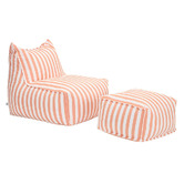 Evie Home 2 Piece Asher Outdoor Lounge Chair &amp; Ottoman Set