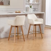 Evie Home 66cm Kylene Upholstered Swivel Counter Stools