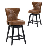 Evie Home 66cm Xander Rubberwood Swivel Counter Stools