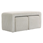 Evie Home 3 Piece Opher Corduroy Ottoman Bench &amp; Footstool Set