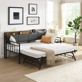 Evie Home Harper Double/King Daybed with Trundle &amp; Charging Station
