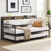 Evie Home Harper Double/King Daybed with Trundle &amp; Charging Station