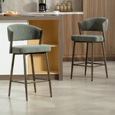 Evie Home 66cm Chacino Velvet Bar Stools