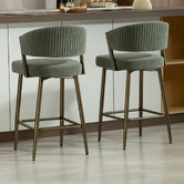 Evie Home 66cm Chacino Velvet Bar Stools
