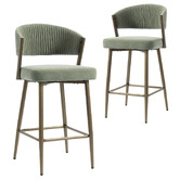 Evie Home 66cm Chacino Velvet Bar Stools