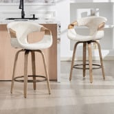 Evie Home 63.5cm Rune Upholstered Swivel Counter Stools