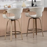 Evie Home 63.5cm Rune Upholstered Swivel Counter Stools