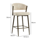 Evie Home 66cm Chacino Velvet Bar Stools