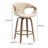 Evie Home 63.5cm Rune Upholstered Swivel Counter Stools