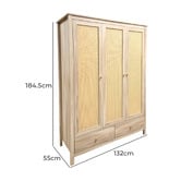 Evie Home Jihan 3 Door 2 Drawer Wardrobe