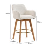 Evie Home 66cm Kylene Upholstered Swivel Counter Stools