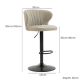 Evie Home 66cm Rico Faux Leather Adjustable Bar Stools