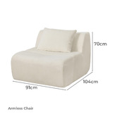 Evie Home Claire 3 Seater Linen Modular Sofa &amp; Ottoman Set