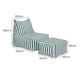 Evie Home 2 Piece Asher Outdoor Lounge Chair &amp; Ottoman Set
