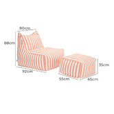 Evie Home 2 Piece Asher Outdoor Lounge Chair &amp; Ottoman Set