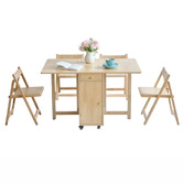 Evie Home 4 Seater Fenella Foldable Dining Table &amp; Chair Set