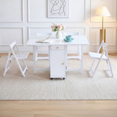 Evie Home 4 Seater Fenella Foldable Dining Table &amp; Chair Set
