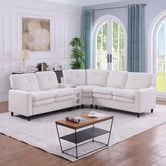 Evie Home Wilmer 5 Seater Chenille Modular Sofa with LED