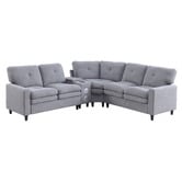 Evie Home Wilmer 5 Seater Chenille Modular Sofa with LED