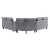 Evie Home Wilmer 5 Seater Chenille Modular Sofa with LED
