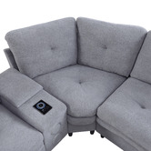Evie Home Wilmer 5 Seater Chenille Modular Sofa with LED