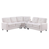 Evie Home Wilmer 5 Seater Chenille Modular Sofa with LED