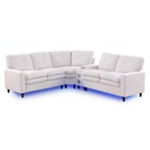 Evie Home Wilmer 5 Seater Chenille Modular Sofa with LED