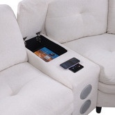 Evie Home Wilmer 5 Seater Chenille Modular Sofa with LED