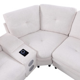 Evie Home Wilmer 5 Seater Chenille Modular Sofa with LED
